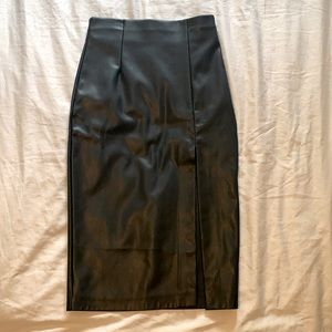 Faux leather skirt